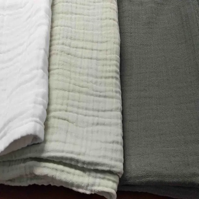 100% cotone organico mussola 4 strati tessuto garza tinto coperta 140x200 cm biancheria da letto prodotti sostenibili di alta qualità