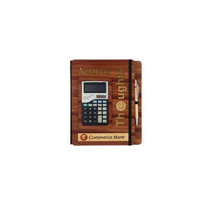 Cuaderno diario de tapa dura en relieve 3D diseño personalizado con calculadora y bolígrafo juego de regalo para empleados para Navidad