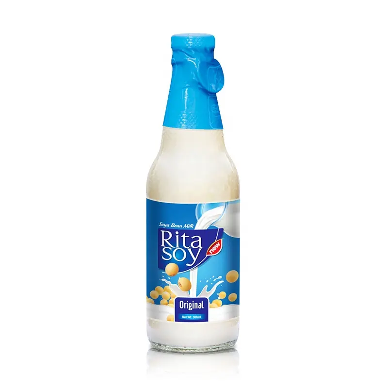 Migliore qualità buon gusto nutriente bevanda densa fornitore 300ml bottiglia di vetro latte di soia superfood RITA Vietnam