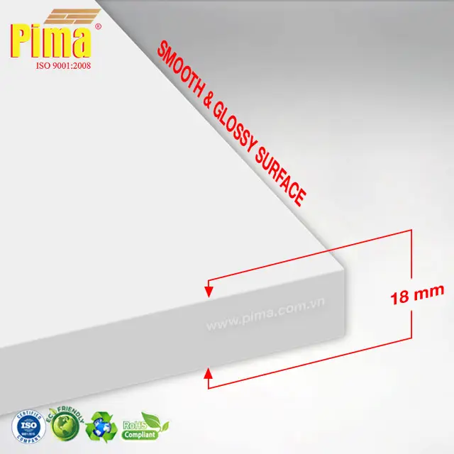 PVC foam board 18mm thickness white plastic (Pima)