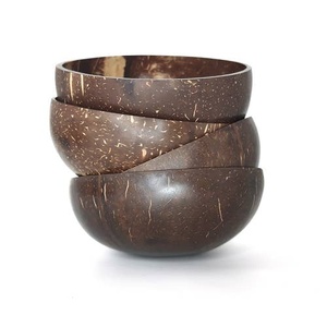 Handmade Natural Brown Color Round <strong>Shape</strong> Simple Design Smooth and Polished <strong>Coconut</strong> Shell Bowls for Serving Food - Product Image 3
