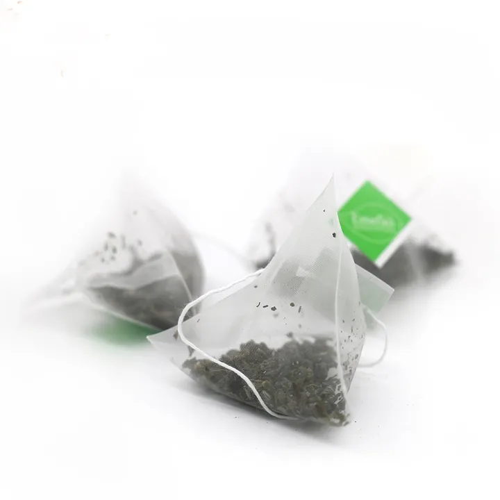 Commercio all'ingrosso Biodegradabile Triangolo Bustina di Tè fibra di Mais Piccolo Sacchetti di Imballaggio di Tè PLA Maglia Bustine di Tè Vuote