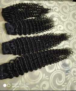 カーリーヒューマンナチュラルヘアエクステンション工場から卸売価格で入手可能非常に厚く健康的なボトム