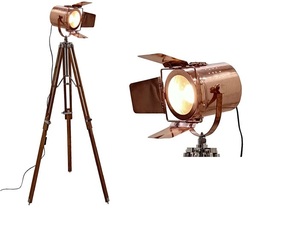 Modern Vintage Antique Wood Farmhouse Tripod Floor Lamps for Home Decor LED <strong>Light</strong> <strong>Source</strong> Large Size for Bedroom Reading Spots - Product Image 2