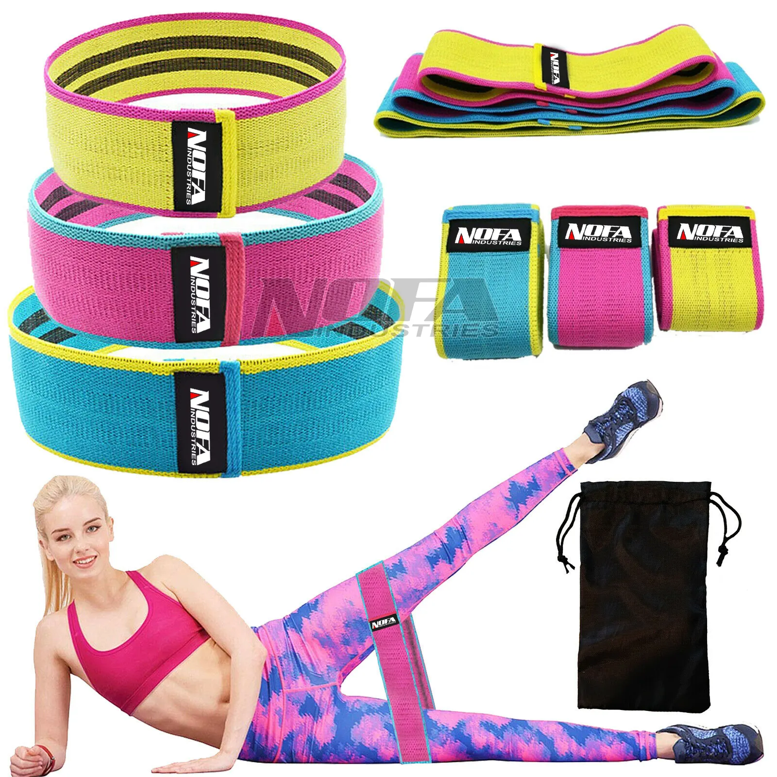 Bandas de resistencia de tela antideslizante, para Yoga, Fitness, cadera, juego de bandas circulares