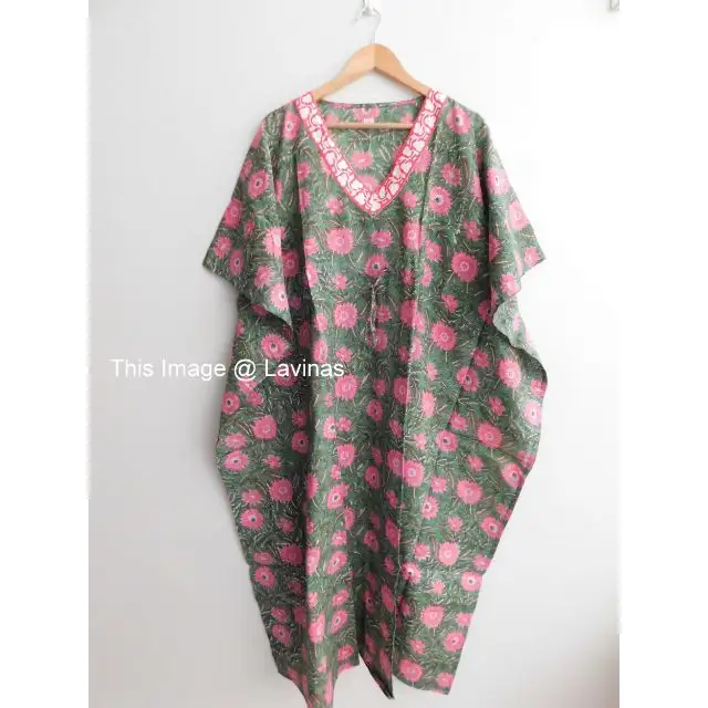 Gaun Kaftan Wanita Buatan Tangan, Gaun Malam Kaftan Kasual Motif Bunga Musim Panas, Pakaian Pesta, Lingerie Pantai, Gaun Tenun Tertutup