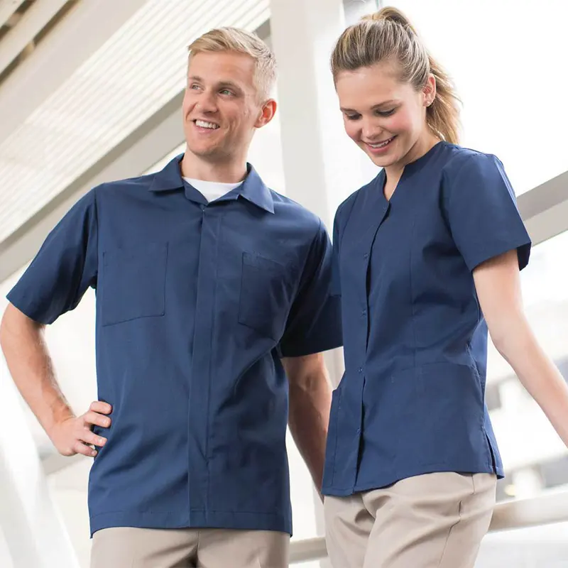 Uniforme di Tnic delle pulizie della camicia degli indumenti da lavoro delle donne Unisex dell'hotel di pulizia all'ingrosso di prezzi di fabbrica