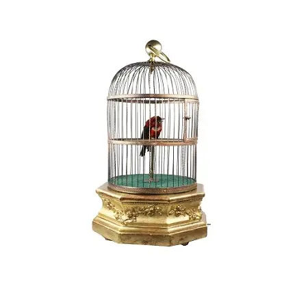 Cage à oiseaux en fil de fer forgé, Design Vintage de haute qualité, de forme ronde, couleur dorée, pour la maison et le jardin, utilisé