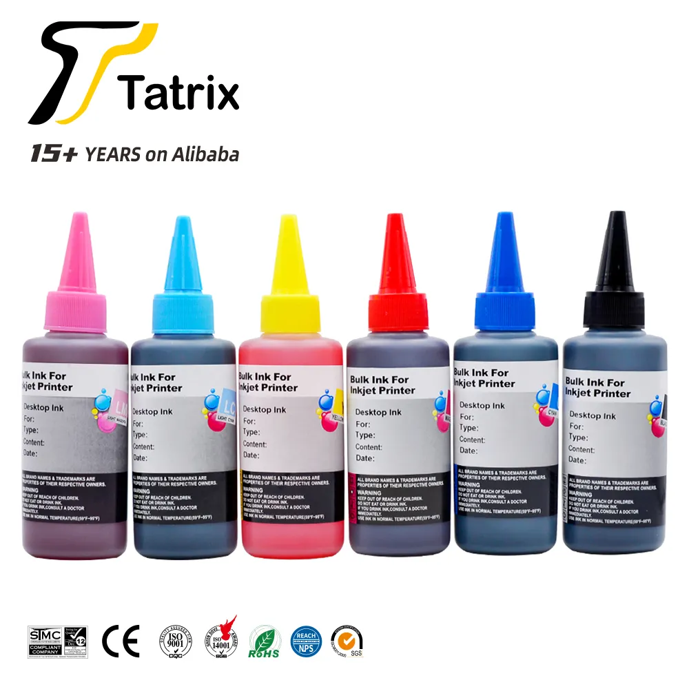 Tatrix Premium compatible refill Dye ink printing inks Color Water Based Bottle Refill Bulk Inkjet Ink for Epson printer