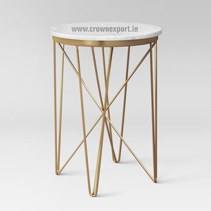 Mesa de centro de comedor superior de Metal y mármol para el hogar, Juego de 2 mesa con patas chapadas en oro, la mejor mesa de extremo para decoración de oficina - Product Image 5
