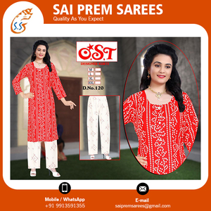 Yüksek kaliteli fantezi hint Kurti ve Plazo pamuk ve Rayon yeni ihracat tasarım yapılmış yetişkinler için Set - Product Image 6
