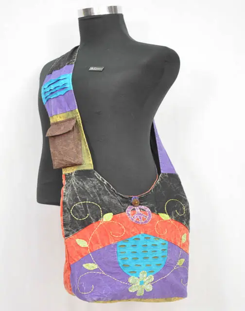 Bolso de mano de estilo bohemio para mujer, bandolera de algodón, estilo hippie, para hombro, 282