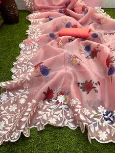 女式宝莱坞亮片刺绣纱丽节纱丽未缝合衬衫件服装波西米亚派对穿印度/巴基斯坦 - Product Image 5