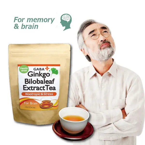 Kräuter extrakt Gaba & Ginko Biloba Blatt Tee Getränk Gehirn Ergänzung hergestellt in Japan GMP Fabrik