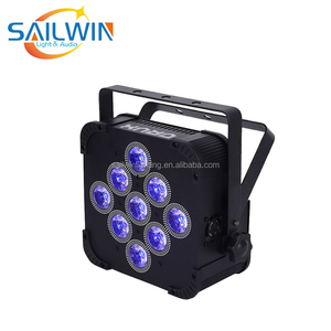 Professional WiFi and <strong>DMX</strong> <strong>Wireless</strong> <strong>Control</strong> <strong>RGBWA</strong>+UV 9x18w Flat LED Wash Par Light With Battery Powered - Product Image 3
