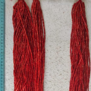 Kırmızı turuncu mercan kare küp boncuk 3 ila 5 MM teller takı yapımı için kolye yuvarlak şekil A sınıfı 18 inç-45 CM - Product Image 4
