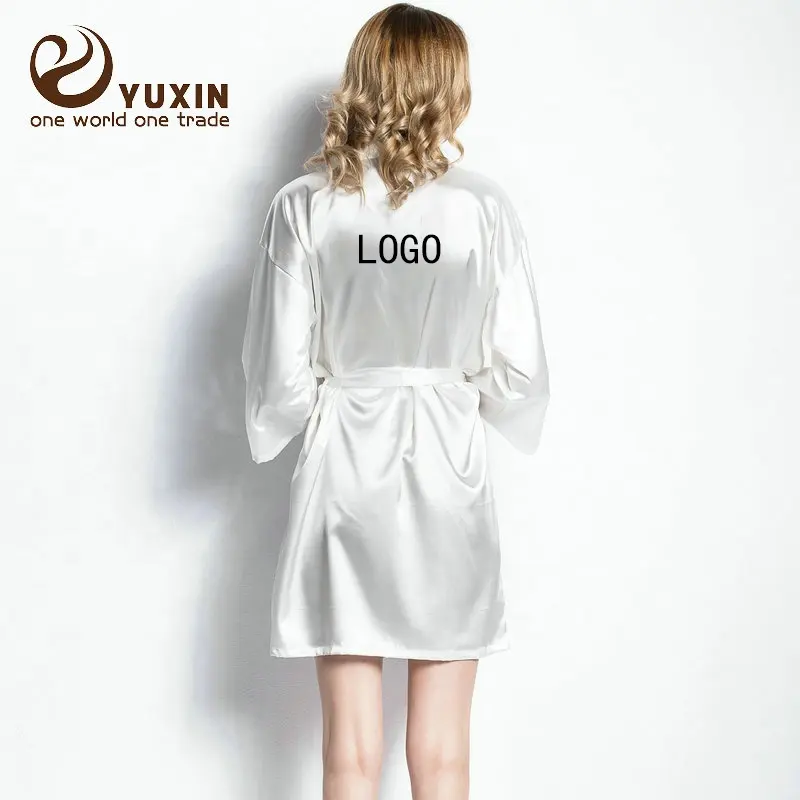 Logo Print Satin Robe for Women,Bridesmaid Bride Wedding Robe Custom Design Private order