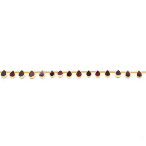 Rubino 15 A 17 MILLIMETRI Smooth Forma Irregolare Laterale Forato placcato Oro 10 Perline - Product Image 2