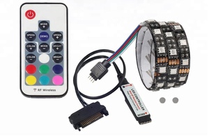 Светодиодная лента RGB с магнитным креплением, полный комплект для корпуса компьютера, интерфейса питания SATA, фиксируется на магните, цветной пульт дистанционного управления - Product Image 2