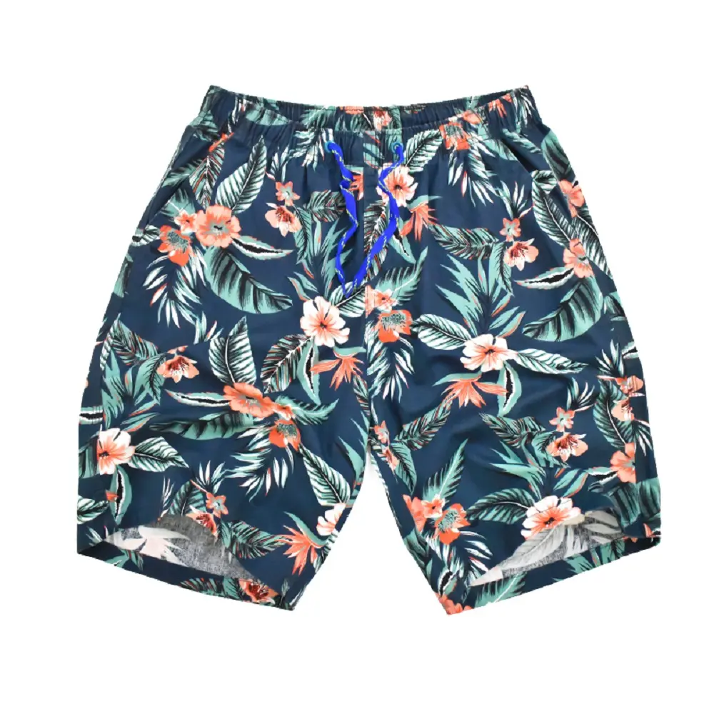 Pantalones cortos de playa con estampado de onda para hombre, bañadores de alta calidad con cierre de cordón