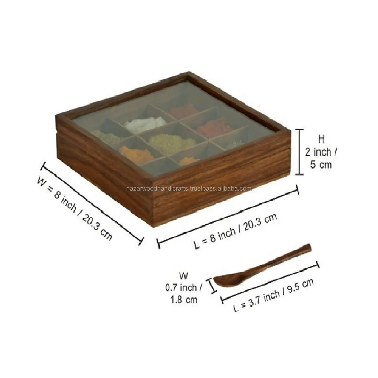 Scatola di spezie in legno diretta in fabbrica scatola di spezie in legno scatola di spezie Set legno per cucinare