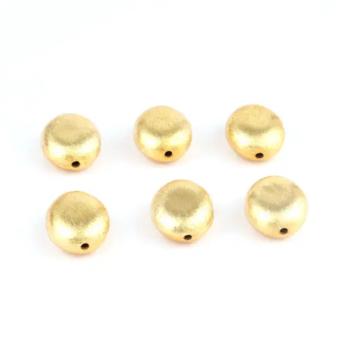 Giá rẻ nhất giá thiết kế hạt hình bầu dục Matte kết thúc Brass 24K mạ vàng khoan hạt DIY vàng hạt đối với trang sức làm