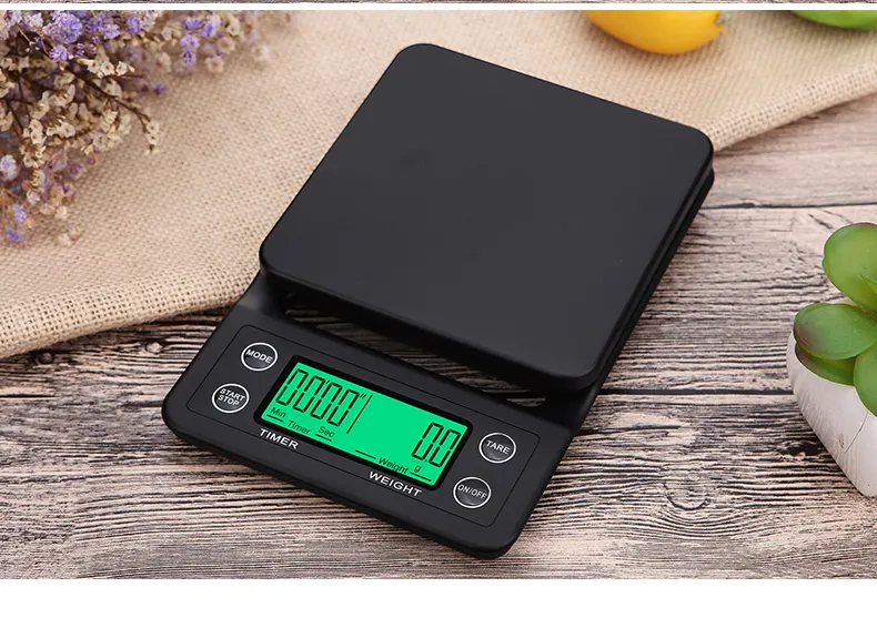 Ready to ShipIn StockFast DispatchElectronic timore function backlit 3kg 5kg capacity 0.1g division digital Weight kitchen coffee scale