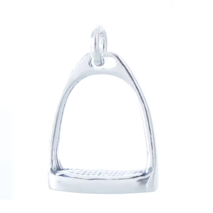 Nuovo Arrivo!!! Stirrup Pendente di Fascino 925 Sterling Silver Ciondolo A Ferro di Cavallo Lettiera Argento Stirrup Pendente Del Commercio All'ingrosso