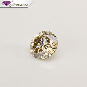 <strong>Light</strong> <strong>Brown</strong> Color <strong>Round</strong> Diamond <strong>Excellent</strong> <strong>Cut</strong> Lab Created Loose <strong>Moissanite</strong> - Product Image 2