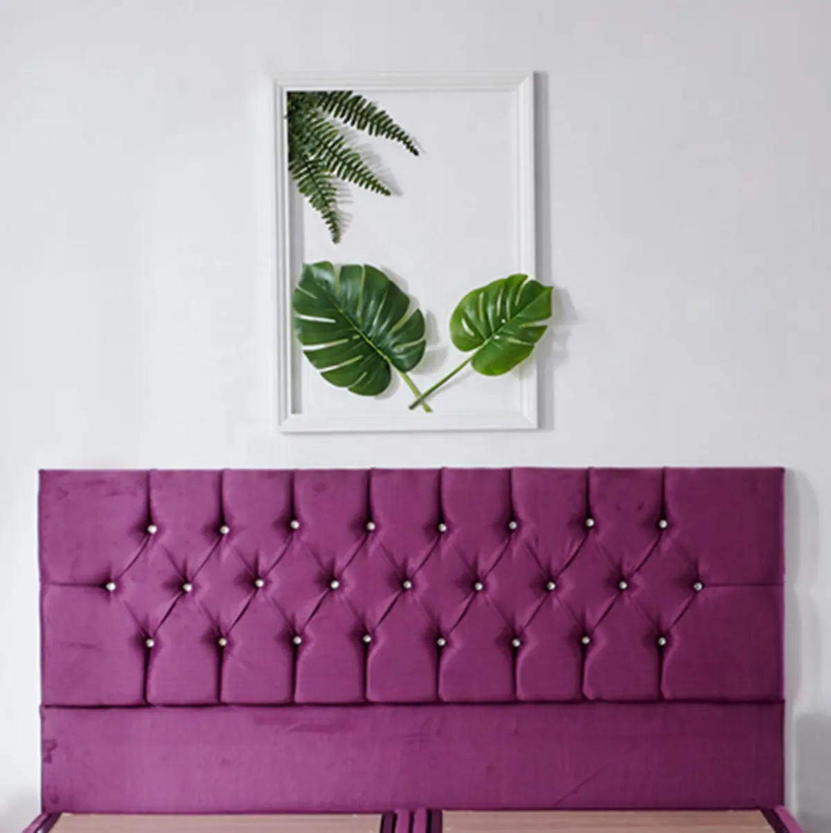 Kopfteil Violettes Bett Modernes Knopf getuftetes gepolstertes Kopfteil 160 cm für Schlafzimmer möbel hergestellt in der Türkei, Großhandel, heißer Verkauf