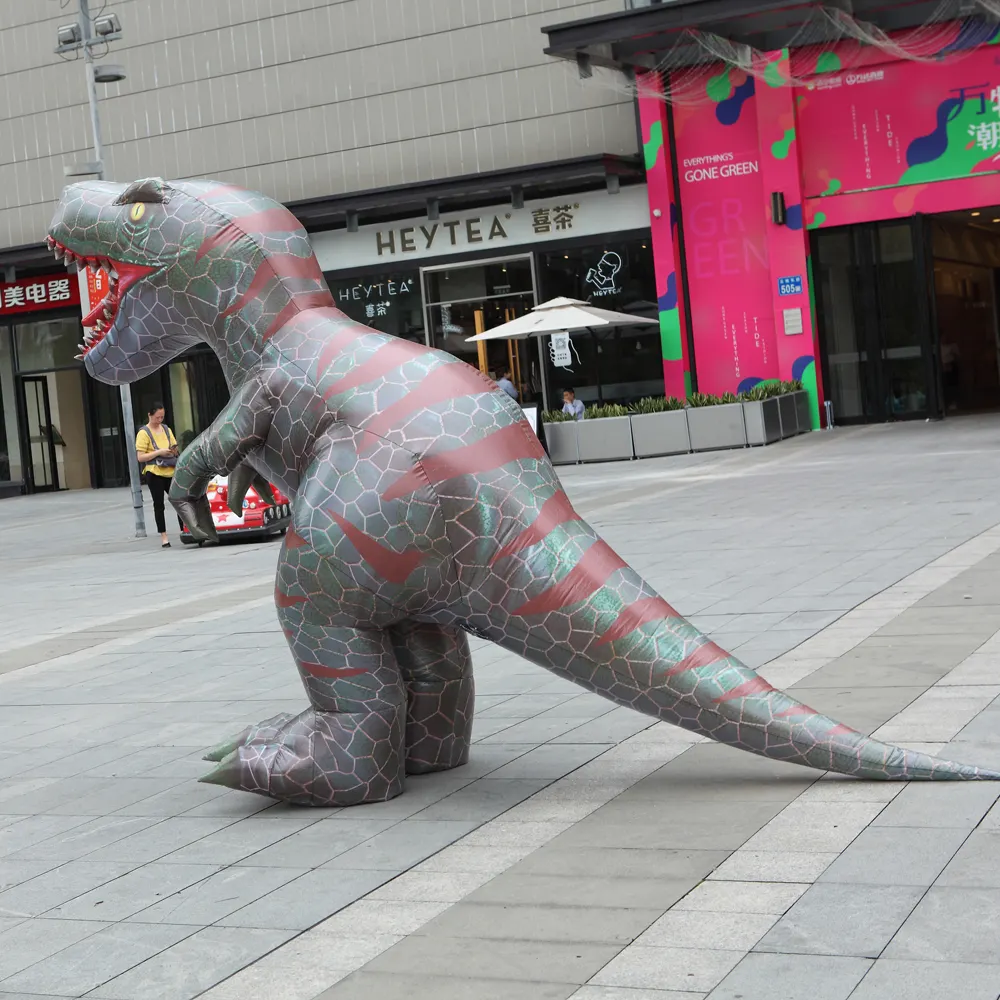 Divertente a piedi animale del costume della mascotte gonfiabile dinosauro T-rex costume di halloween per adulti