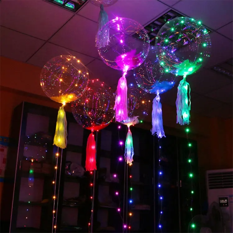 Led bobo balões balões de festa de Natal com luz led string Levou balões