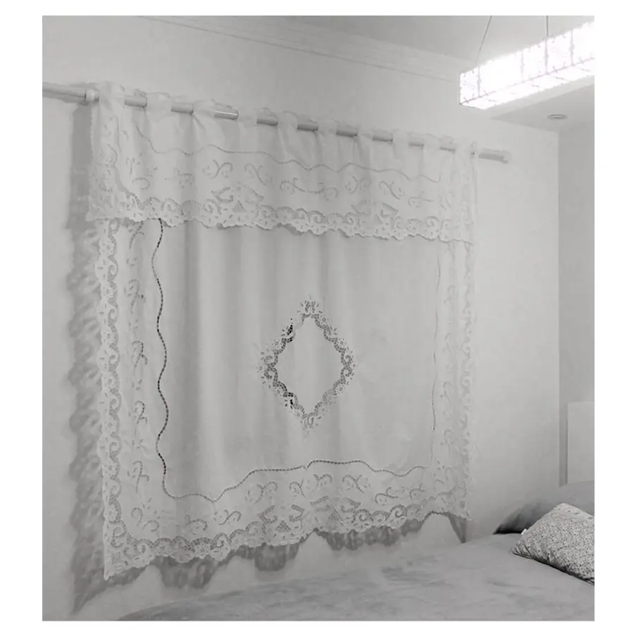 hand embroidery curtain Quang Thanh embroidery 100%cotton QTC36