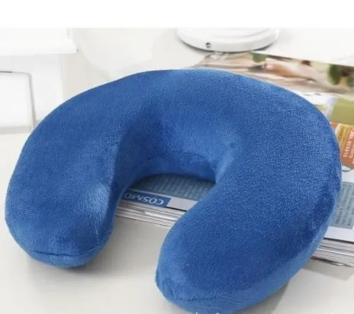 Almohada suave de poliéster para el cuello, almohada de viaje de alta calidad en forma de U en varios colores