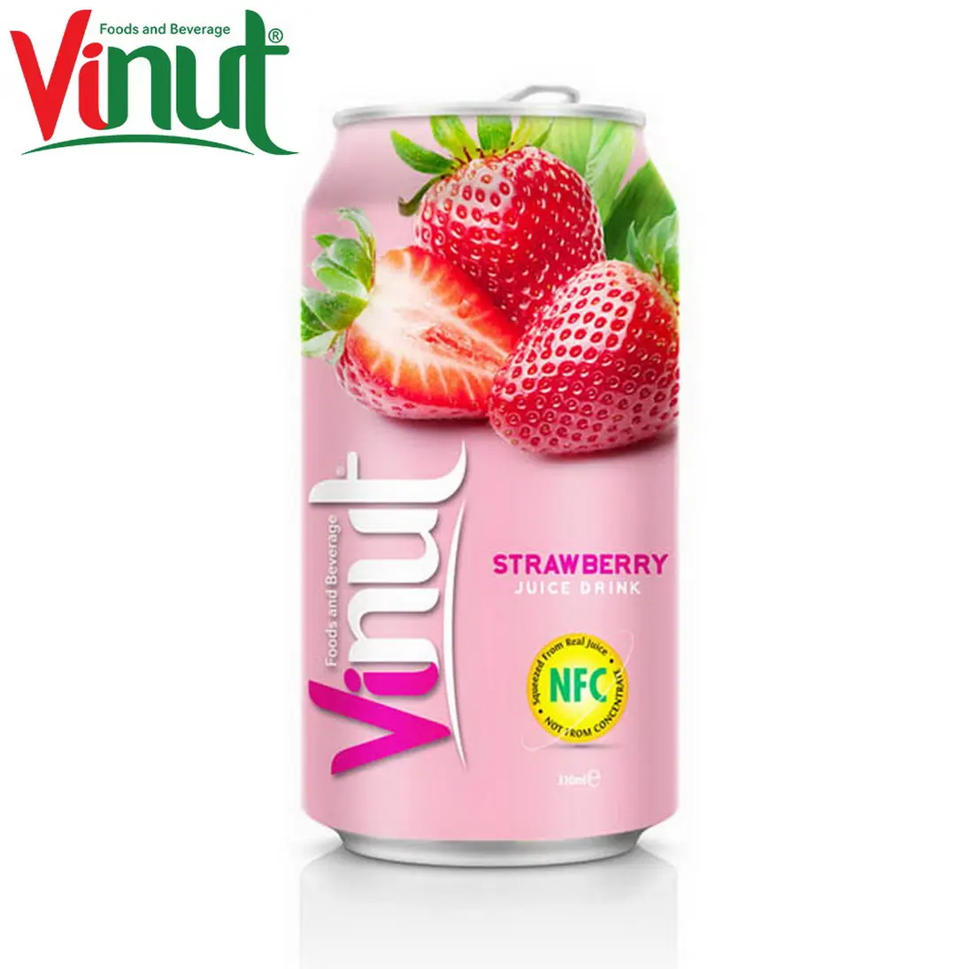 330ml VINUT Può (In Scatola) gusto originale Succo di Fragola Bianco Etichetta Fabbrica OEM A Basso Contenuto di Zucchero A basso contenuto di Grassi HACCP e Certificato ISO