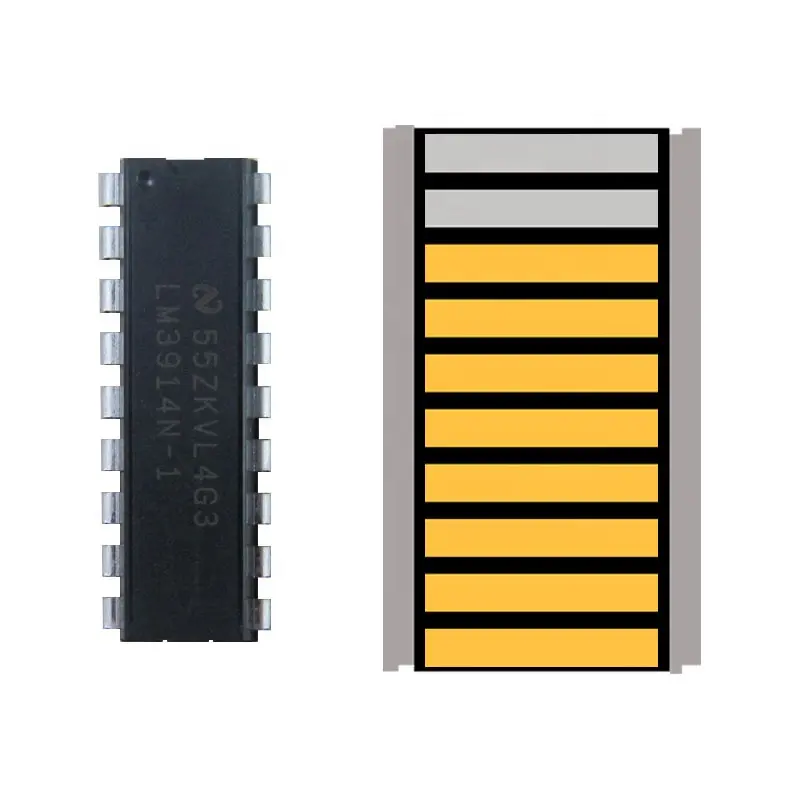 Taidacent-circuito de Controlador LED + Columna de Luz de 10 segmentos, indicador de estado de batería, medidor de nivel de sonido Digital, gráfico de barra LED de 10 grados