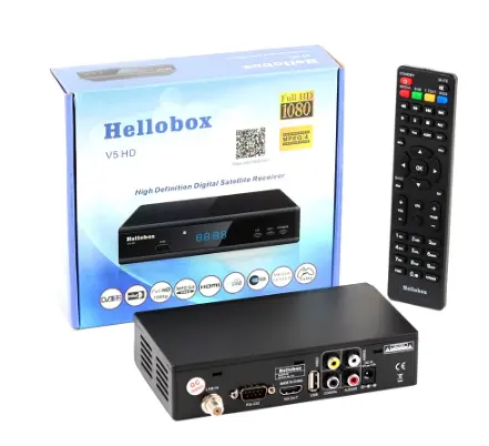 Hellobox-receptor satélite V5, DVB S2, Full HD, DVBS2, PowrVu, Biss, compatible con módem 3G, CCAM