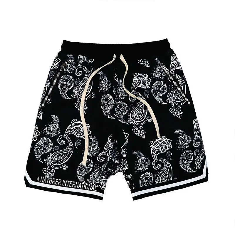 Shorts masculinos pretos, bermudas masculinas de cintura alta, com logotipo personalizado, feito por 4 naturer intl