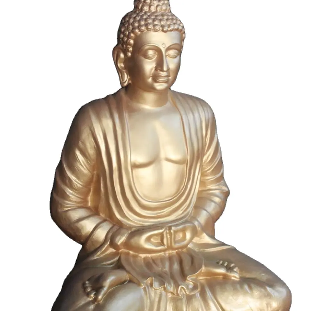 Attraente migliore qualità FRP resina Gautam Buddha Display outdoor indoor Buddha seduto scultura in vetroresina statua