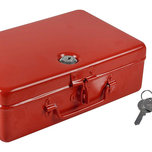Büyük dikdörtgen gövde kutusu kilidi (kırmızı 4x7x10 inç) yeni tasarım Metal gövde ev depolama için. - Product Image 1