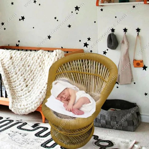 Di vendita caldo del bambino naturale di vimini tessuto sedia per bambini bella fotografia prop materiale naturale bordi morbidi bambino divano sedia