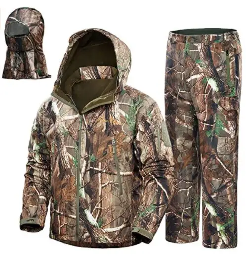 Veste de Camouflage de chasse pour hommes, ensemble silencieux résistant à l'eau, veste et pantalon de chasse, vêtements
