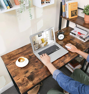 VASAGLE Home Office Industrial Style Bücherregal aus Holz mit Schreib <span class=keywords><strong>computer</strong></span> tisch, Bücherregal mit <span class=keywords><strong>Computer</strong></span> tisch