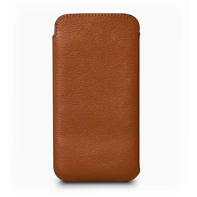 For iPhone Handcrafted Custom Phone Leather Bag Genuine Leather Bag Sleeve for iPhone X Pouch