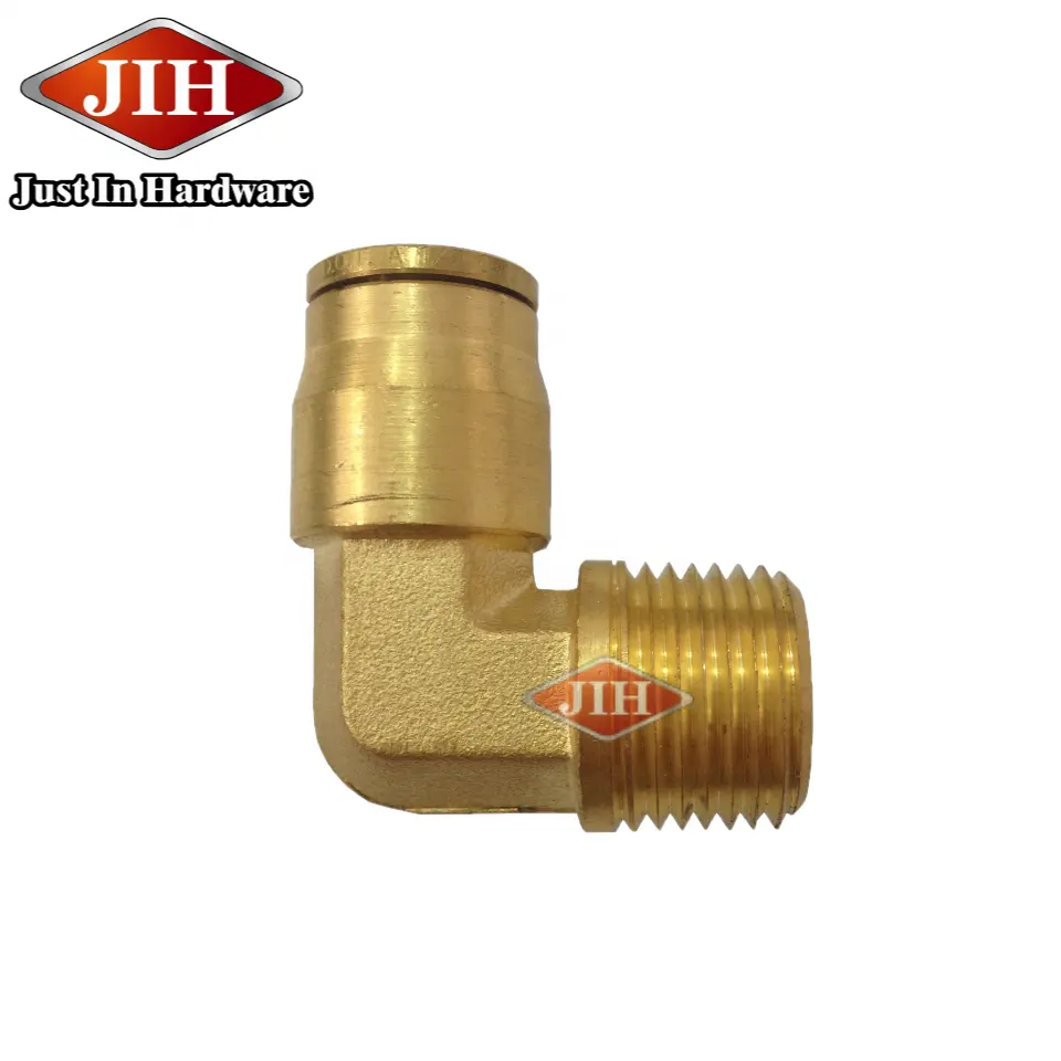 Metric Push to male elbow , push in male elbow DIN DOT Air Brake Brass Fittings for Nylon Tube