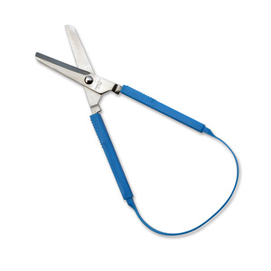 Loop Scissors Self Opening Spring Plastic DIY Smooth OEM 8 Inch TW Training Scissors with Plastic Loop Blue Handle 2.5 Mm - Product Image 1