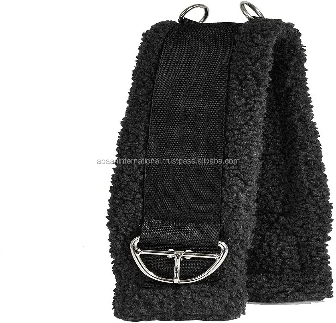 Double Layer PP Upper Side With Fur Lining Horse Western Girth D Shape Buckle made By High Quality nylon Extra Durability