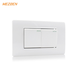 Obter amostra grátis pc chama retardador 2 gang 2 maneira branco parede interruptor sul-americano luz controle interruptor
