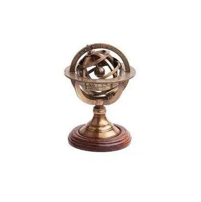Yeni tasarım özelleştirilmiş tasarım el yapımı metal küre mermer standı ile denizcilik dünya küre haritası vintage hindistan'dan