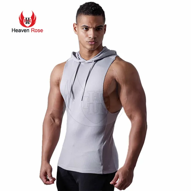 Outdoor Gym Fitness Wear Herren Modische Plain Design Ärmelloser Hoodie Für Erwachsene Jugend